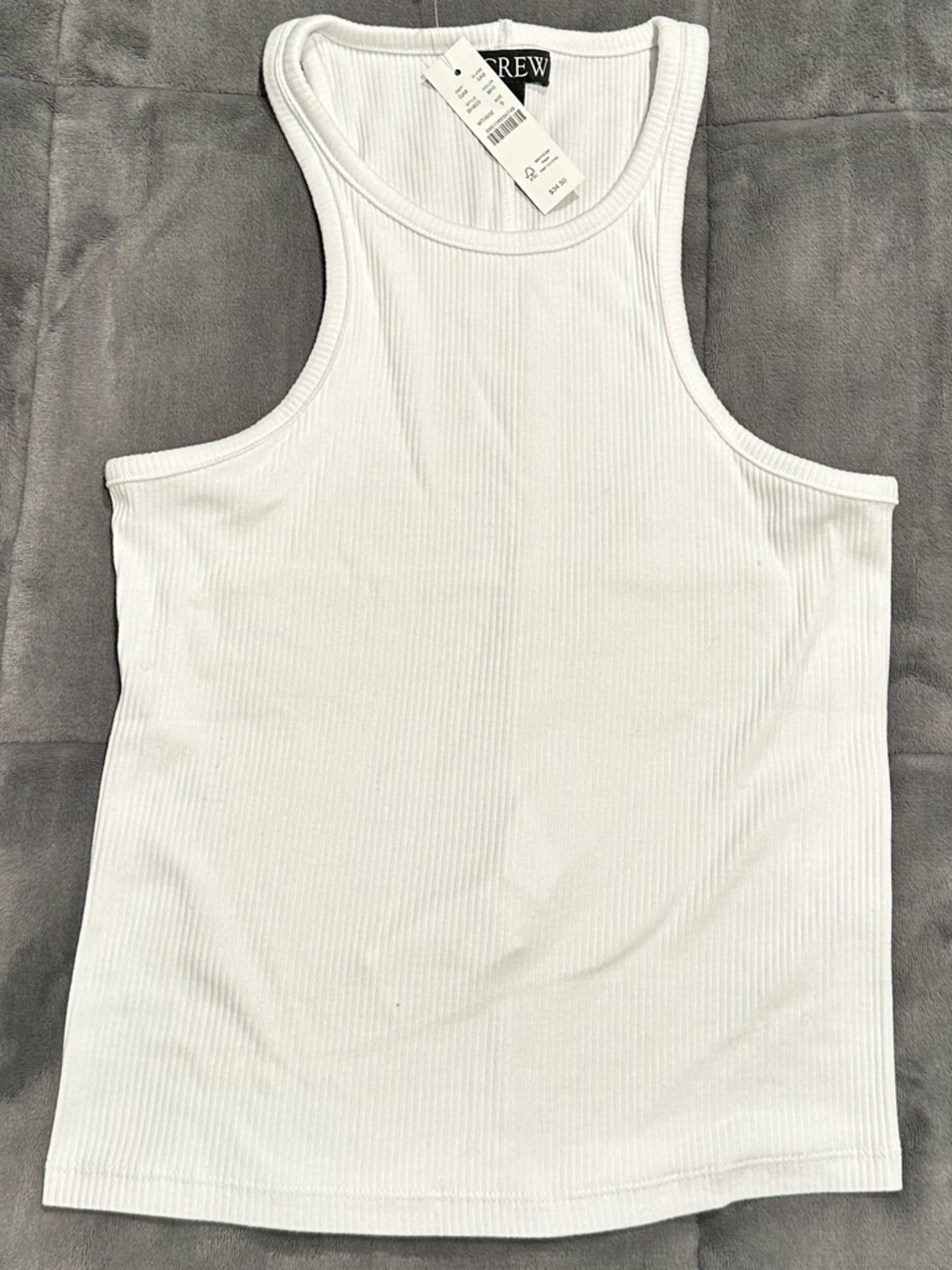 NWT J Crew vintage rib high neck tank top white small S